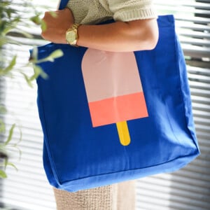 Engelpunt Totebag Ice Cream, totebag, beachbag, draagtas, canvas tas, ice cream, ijsje, engelpunt, wonderzolder.nl