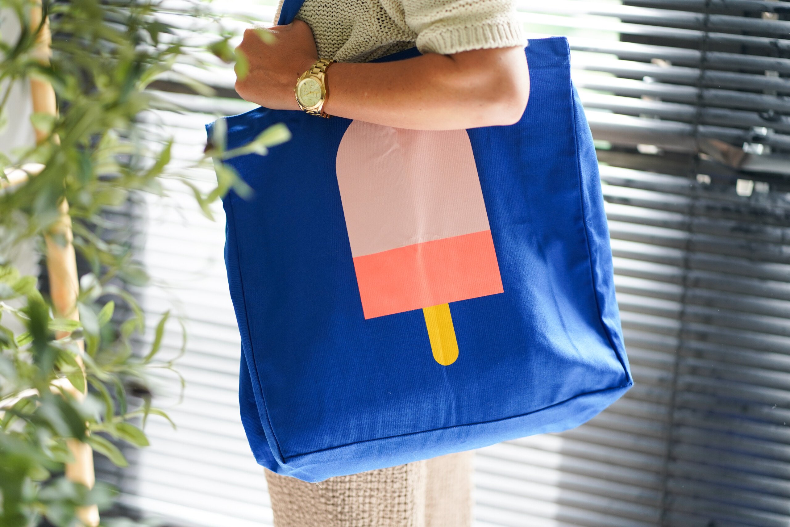 Engelpunt Totebag Ice Cream, totebag, beachbag, draagtas, canvas tas, ice cream, ijsje, engelpunt, wonderzolder.nl