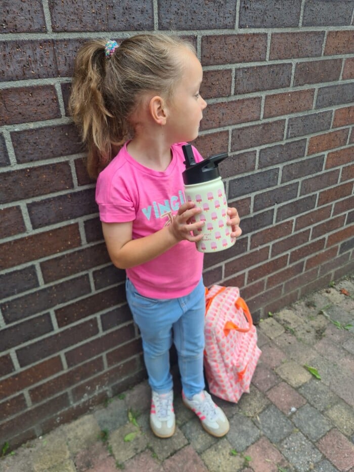 ENGEL. drinkfles Ice Cream, waterfles, drinkfles, ice cream, rvs, kinderbeker, backtoschool, roze, ijsjes, flaske, engelpunt.nl
