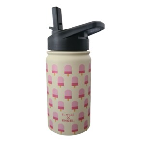 ENGEL. drinkfles Ice Cream, waterfles, drinkfles, ice cream, rvs, kinderbeker, backtoschool, roze, ijsjes, flaske, engelpunt.nl