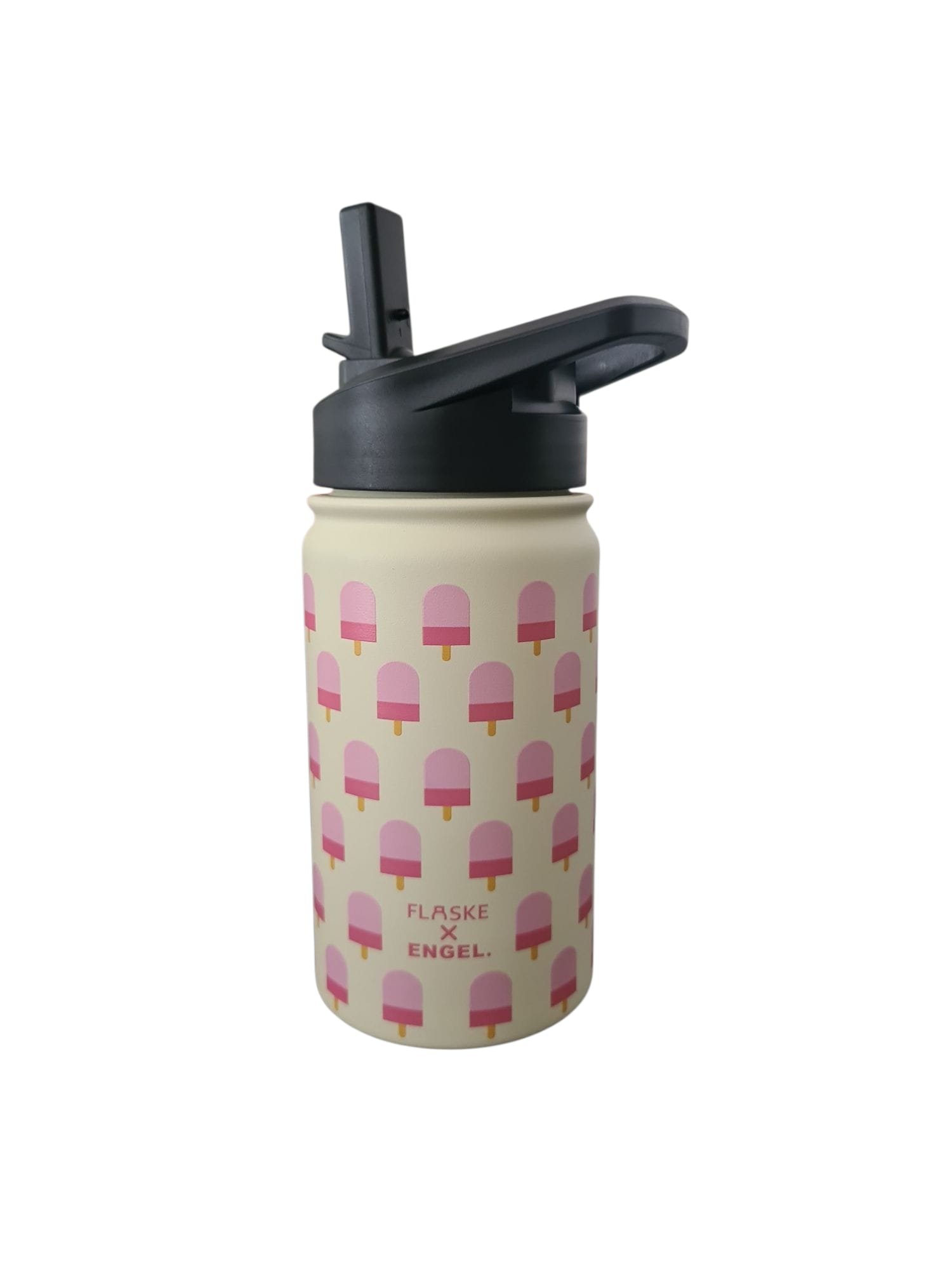 ENGEL. drinkfles Ice Cream, waterfles, drinkfles, ice cream, rvs, kinderbeker, backtoschool, roze, ijsjes, flaske, engelpunt.nl